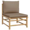 vidaXL 5 pcs conj. lounge jardim bambu almofad&otilde;es cinzento-acastanhado