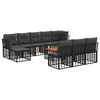 vidaXL Conjunto de Sof&aacute;s para Exterior 11 unid. Preto e Cinza Escuro