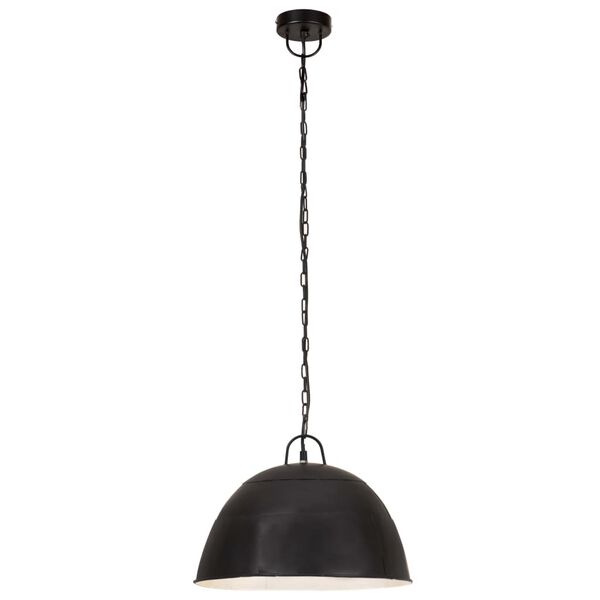 vidaXL Candeeiro suspenso vintage indust. redondo 25 W 41 cm E27 preto