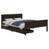 vidaXL Estrutura de cama c/ 2 gavetas 160x200 cm pinho castanho-escuro
