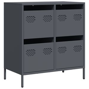 vidaXL Aparador 68x39x73,5 cm a&ccedil;o laminado a frio antracite