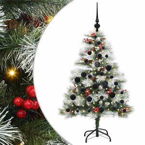 vidaXL &Aacute;rvore de Natal Artificial Verde e branco 120 cm