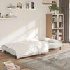 vidaXL Sofá-cama 2 lugares com duas almofadas veludo cor creme