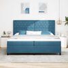 vidaXL Cama Box com colch&atilde;o com led Azul 200 x 200 cm Veludo
