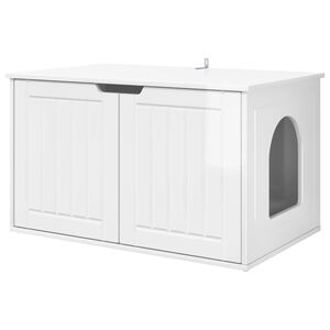 vidaXL Casa para Gatos Branco Brilhante 85 x 55 x 50,5 cm
