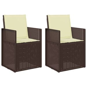 vidaXL Cadeiras de Jantar para Jardim 2 unid. Castanho e Creme PP