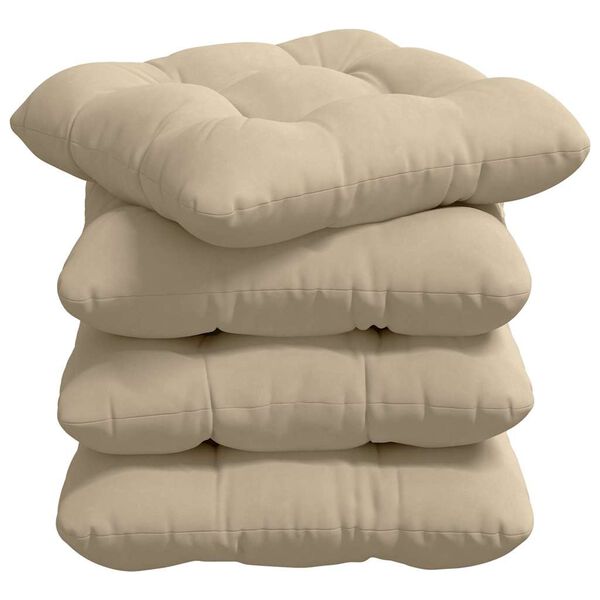 vidaXL Almofadas de Assento 4 pcs Creme 40 x 40 cm