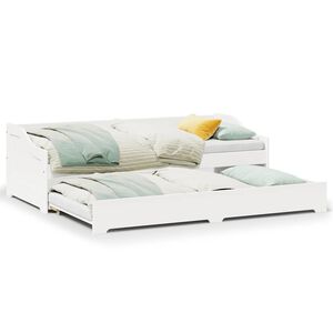 vidaXL Sof&aacute;-cama com gavet&atilde;o sem colch&atilde;o IRUN branco 90x200 cm