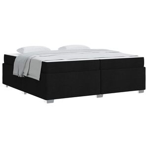 vidaXL Estrutura da Cama com colch&atilde;o Preto 200 x 200 cm tecido
