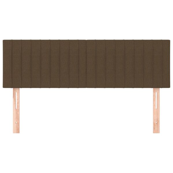 vidaXL Cabeceiras castanho-escuro 144x5x78/88 cm tecido