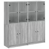 vidaXL Estante c/ portas 136x37x142 cm derivados madeira cinza sonoma