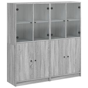 vidaXL Estante c/ portas 136x37x142 cm derivados madeira cinza sonoma
