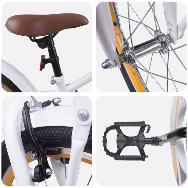 vidaXL Bicicleta Infantil 20 Polegadas para 6-11 Anos Branco