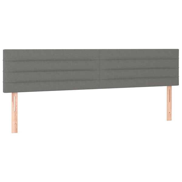vidaXL Cabeceiras cinzento-escuro 200x5x78/88 cm tecido