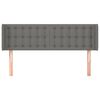 vidaXL Cabeceira de cama c/ abas tecido 147x16x78/88cm cinzento-escuro