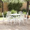 vidaXL Conjunto de Jantar para Jardim 7 pcs Branco Alum&iacute;nio