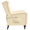 vidaXL Poltrona de massagens reclin&aacute;vel veludo cor creme