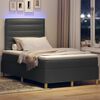 vidaXL Cama Box Spring LED Cinza Escuro 120 x 190 cm tecido