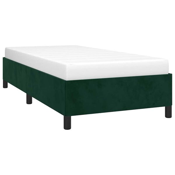 vidaXL Estrutura de cama sem colch&atilde;o 80x200 cm veludo verde-escuro