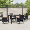 vidaXL Conjunto de Jantar para Jardim com almofada 5 pcs Preto vime PE