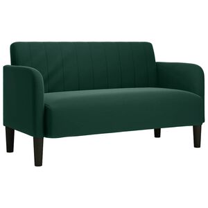 vidaXL Sof&aacute;-luvas 109 cm veludo verde-escuro