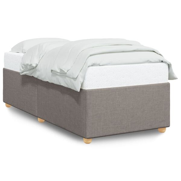 vidaXL Estrutura cama sem colchão 100x200 cm tecido cinza-acastanhado