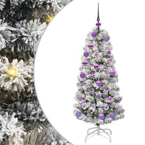 vidaXL &Aacute;rvore de Natal Articulada Artificial Verde e Branco 120 cm