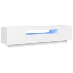 vidaXL M&oacute;vel de TV com luzes LED 160x35x40 cm branco