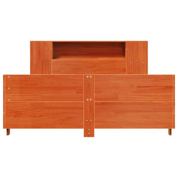 vidaXL Cama sem colch&atilde;o 140x200 cm madeira pinho maci&ccedil;a castanho-mel
