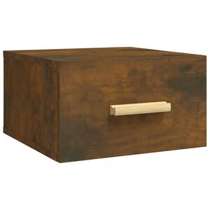vidaXL Mesa de cabeceira de parede 35x35x20 cm cor carvalho fumado