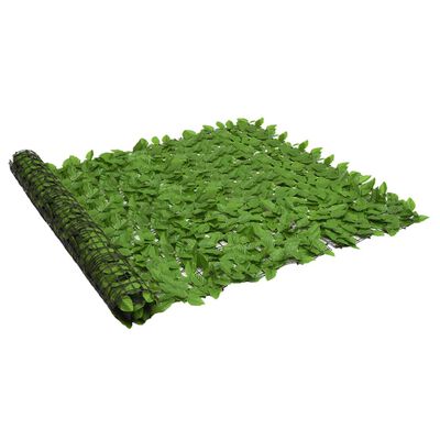 vidaXL Tela de varanda com folhas verdes 600x150 cm