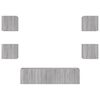 vidaXL 6 pcs m&oacute;veis parede p/ TV c/ LEDs deriv. madeira cinza sonoma