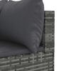 vidaXL 5 pcs conjunto lounge de jardim c/ almofadões vime PE cinzento