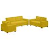 vidaXL Conjunto de sof&aacute; de 3 pe&ccedil;as com almofadas em veludo amarelo