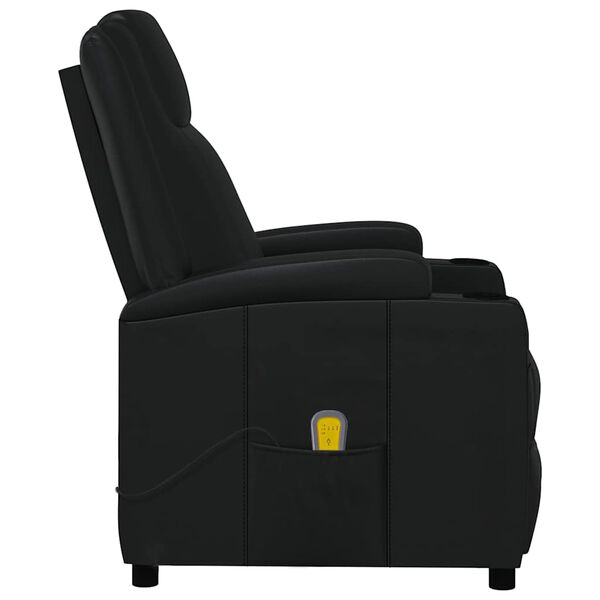 vidaXL Poltrona de massagens couro artificial preto