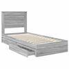 vidaXL Cama com Armazenamento com cabeceira Cinza Sonoma 90 x 200 cm