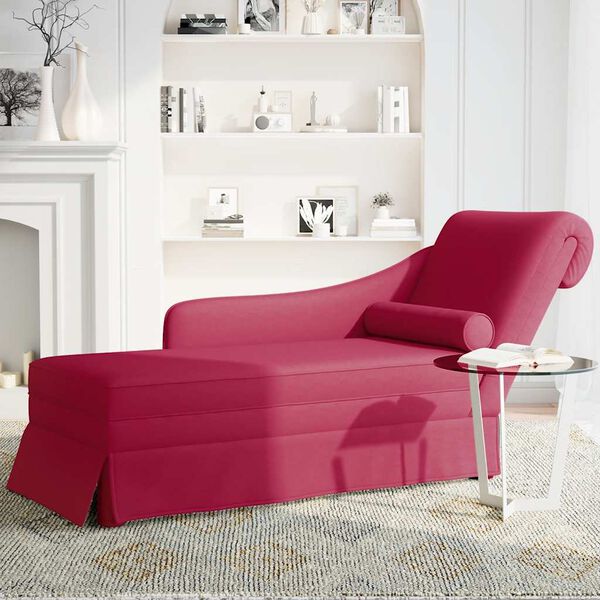 vidaXL Chaise lounge c/ reforço/apoio de braços direito veludo