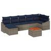 vidaXL Conjunto de Sof&aacute; de Jardim 8 pcs Cinza e Azul Marinho vime PE