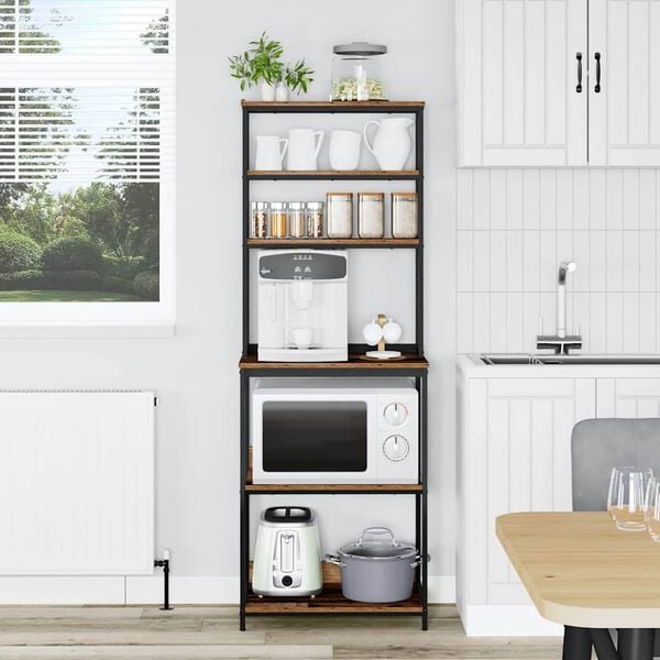 vidaXL Prateleira de Cozinha Madeira Antiga 60 x 40 x 168 cm