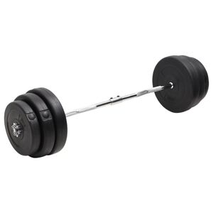 vidaXL Barra curl com discos 90 kg