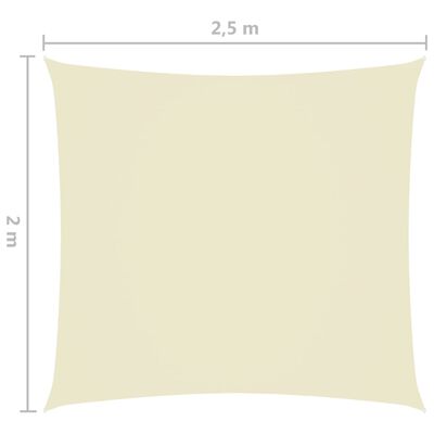 vidaXL Para-sol estilo vela tecido oxford retangular 2x2,5 m creme