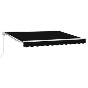 vidaXL Toldo Manual 3 x 2,5 m Preto 100% Poli&eacute;ster