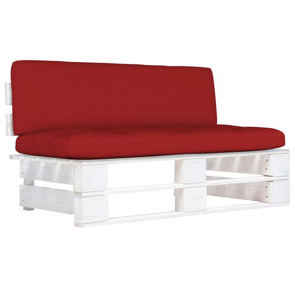 vidaXL Sofá de centro em paletes p/ jardim pinho impregnado a branco