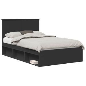 vidaXL Estrutura da Cama Preto 120 x 190 cm Madeira de Pinheiro S&oacute;lida