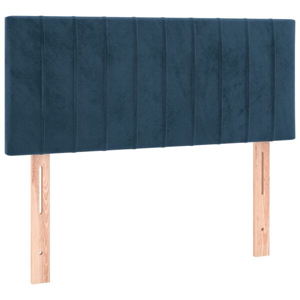 vidaXL Cabeceira de cama veludo 100x5x78/88 cm azul-escuro