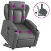 vidaXL Poltrona massagens reclin&aacute;vel elevat&oacute;ria couro artif. cinzento