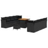 vidaXL Conjunto de Sof&aacute; de Jardim 11 unid. Preto vime PE
