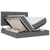 vidaXL Cama com Armazenamento Cinzento-Escuro 200 x 200 cm Tecido