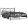 vidaXL Estrutura de cama com cabeceira e p&eacute;s 150x200 cm metal preto