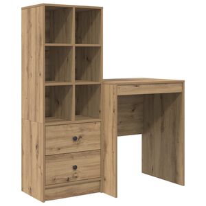 vidaXL Mesa Carvalho Artesanal 105,5 x 50 x 127 cm 2 unid.